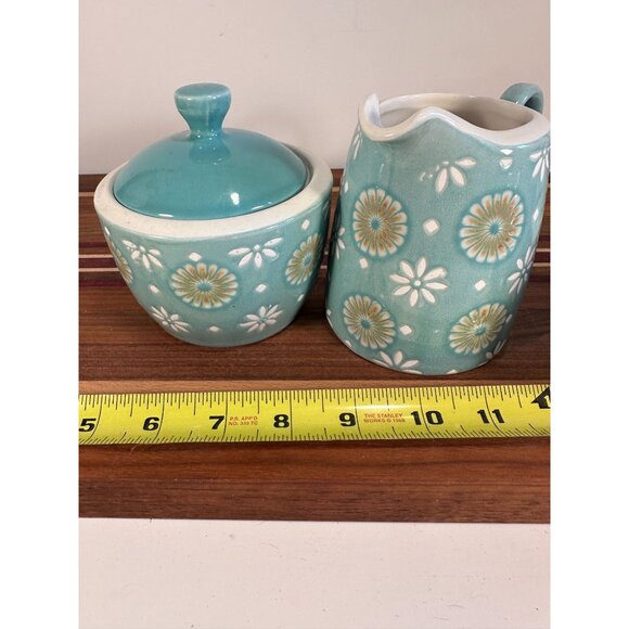 Vintage Pfaltzgraff Antigua Creamer & Sugar Set With Lid Dishwasher Safe Floral - Picture 6 of 8